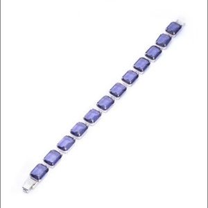 Lauren Ralph Lauren Silver Amethyst Stone Flex Tennis Bracelet